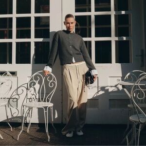 NWT Zara Double Waist Wide Leg Trousers